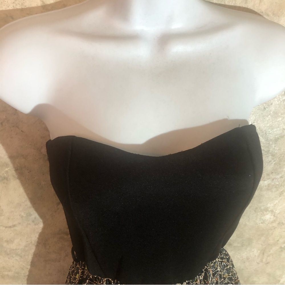Papaya Strapless Gem Floral Party Dress - Picture 7 of 12